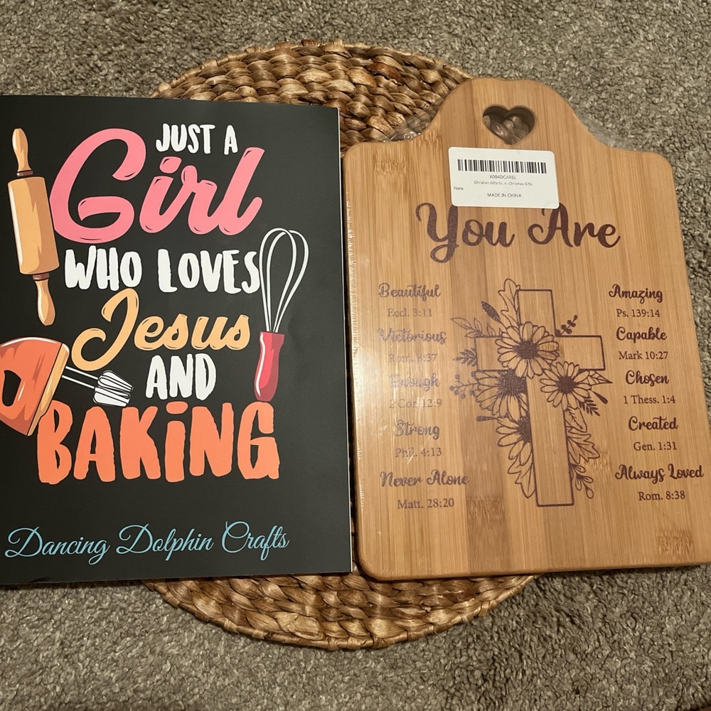 Baking Journal Recipe Book and Cutting Board Set Kitchen Utensils Decor Cooking